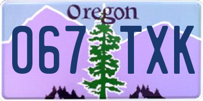 OR license plate 067TXK