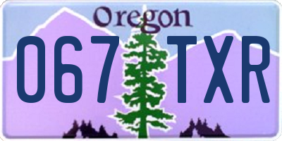 OR license plate 067TXR