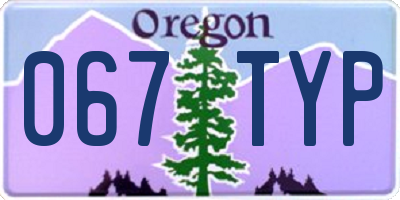 OR license plate 067TYP