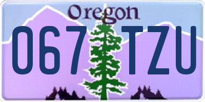 OR license plate 067TZU