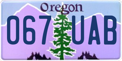 OR license plate 067UAB