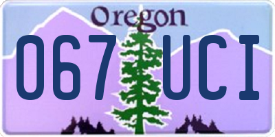 OR license plate 067UCI