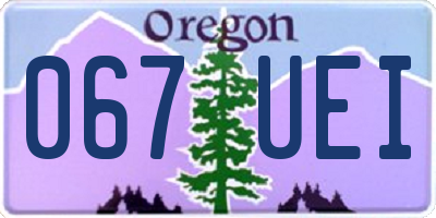 OR license plate 067UEI