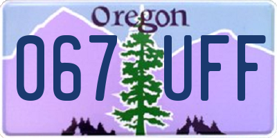 OR license plate 067UFF
