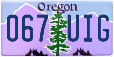 OR license plate 067UIG