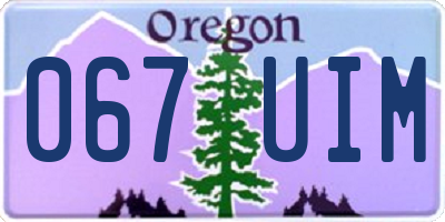 OR license plate 067UIM
