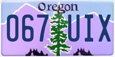 OR license plate 067UIX