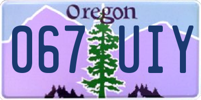 OR license plate 067UIY