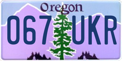OR license plate 067UKR