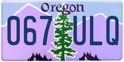 OR license plate 067ULQ