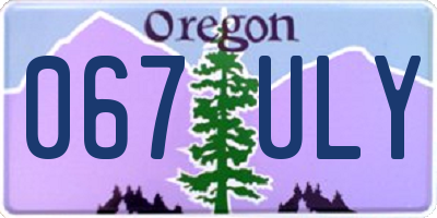 OR license plate 067ULY