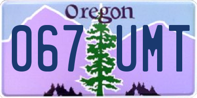 OR license plate 067UMT
