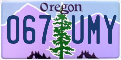 OR license plate 067UMY