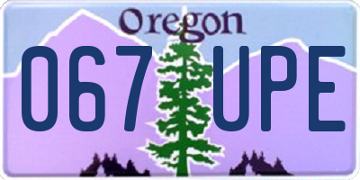 OR license plate 067UPE