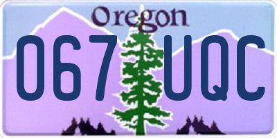 OR license plate 067UQC