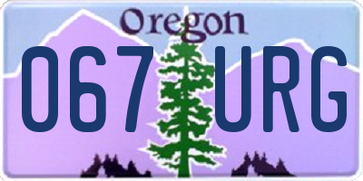 OR license plate 067URG