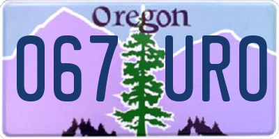 OR license plate 067URO