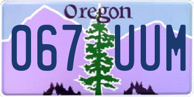 OR license plate 067UUM