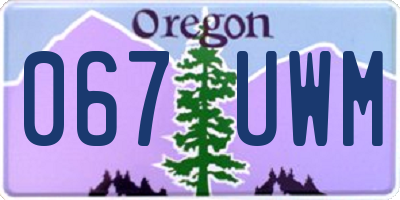 OR license plate 067UWM