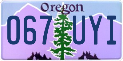 OR license plate 067UYI