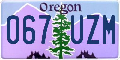 OR license plate 067UZM