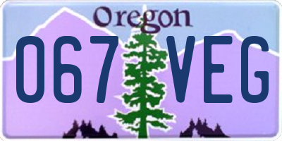 OR license plate 067VEG
