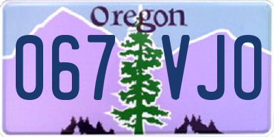 OR license plate 067VJO