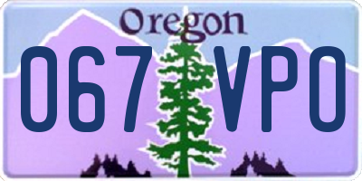 OR license plate 067VPO