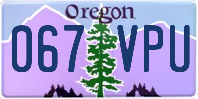 OR license plate 067VPU