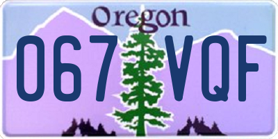 OR license plate 067VQF