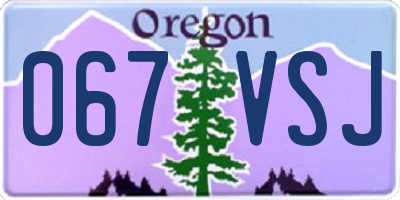OR license plate 067VSJ