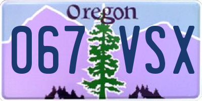 OR license plate 067VSX