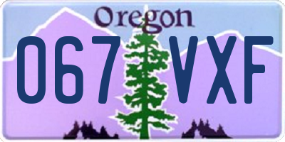 OR license plate 067VXF