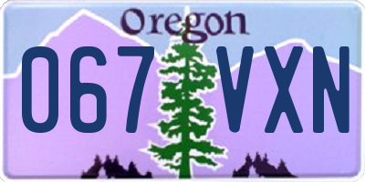OR license plate 067VXN