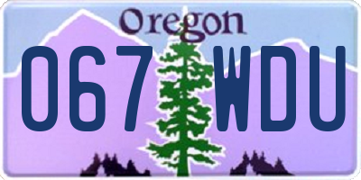 OR license plate 067WDU