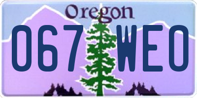 OR license plate 067WEO
