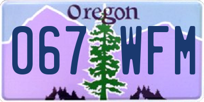 OR license plate 067WFM