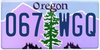 OR license plate 067WGQ