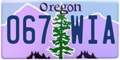OR license plate 067WIA