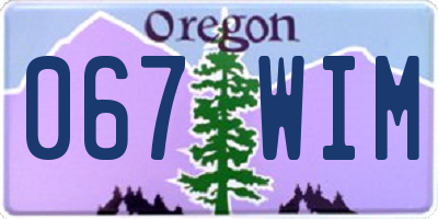 OR license plate 067WIM