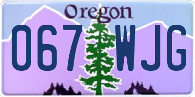 OR license plate 067WJG