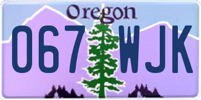 OR license plate 067WJK