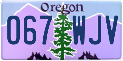 OR license plate 067WJV