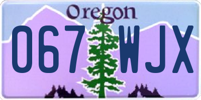 OR license plate 067WJX