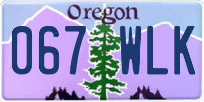 OR license plate 067WLK