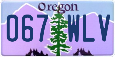OR license plate 067WLV