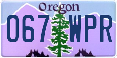 OR license plate 067WPR