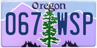 OR license plate 067WSP