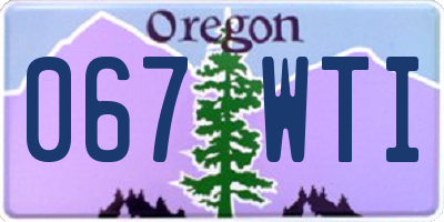 OR license plate 067WTI