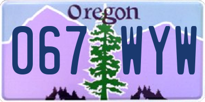 OR license plate 067WYW